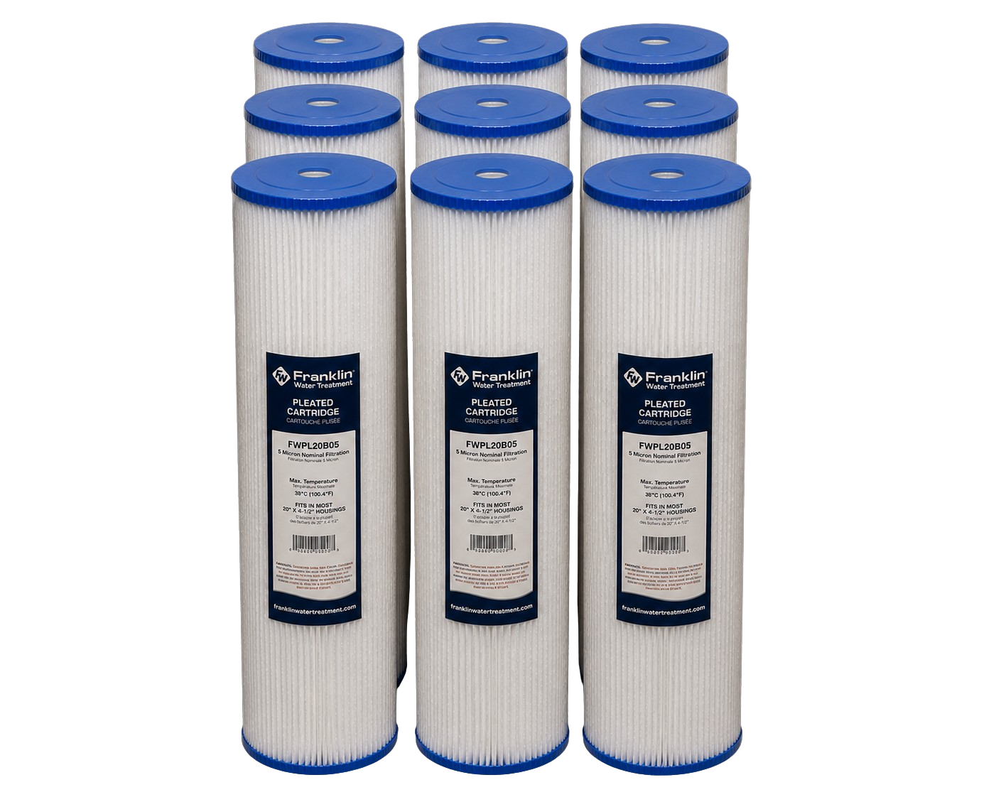 Washable 20 Inch Big Blue Pleated Filter for RO Pre-Filtration, Process Water, and Commercial Systems