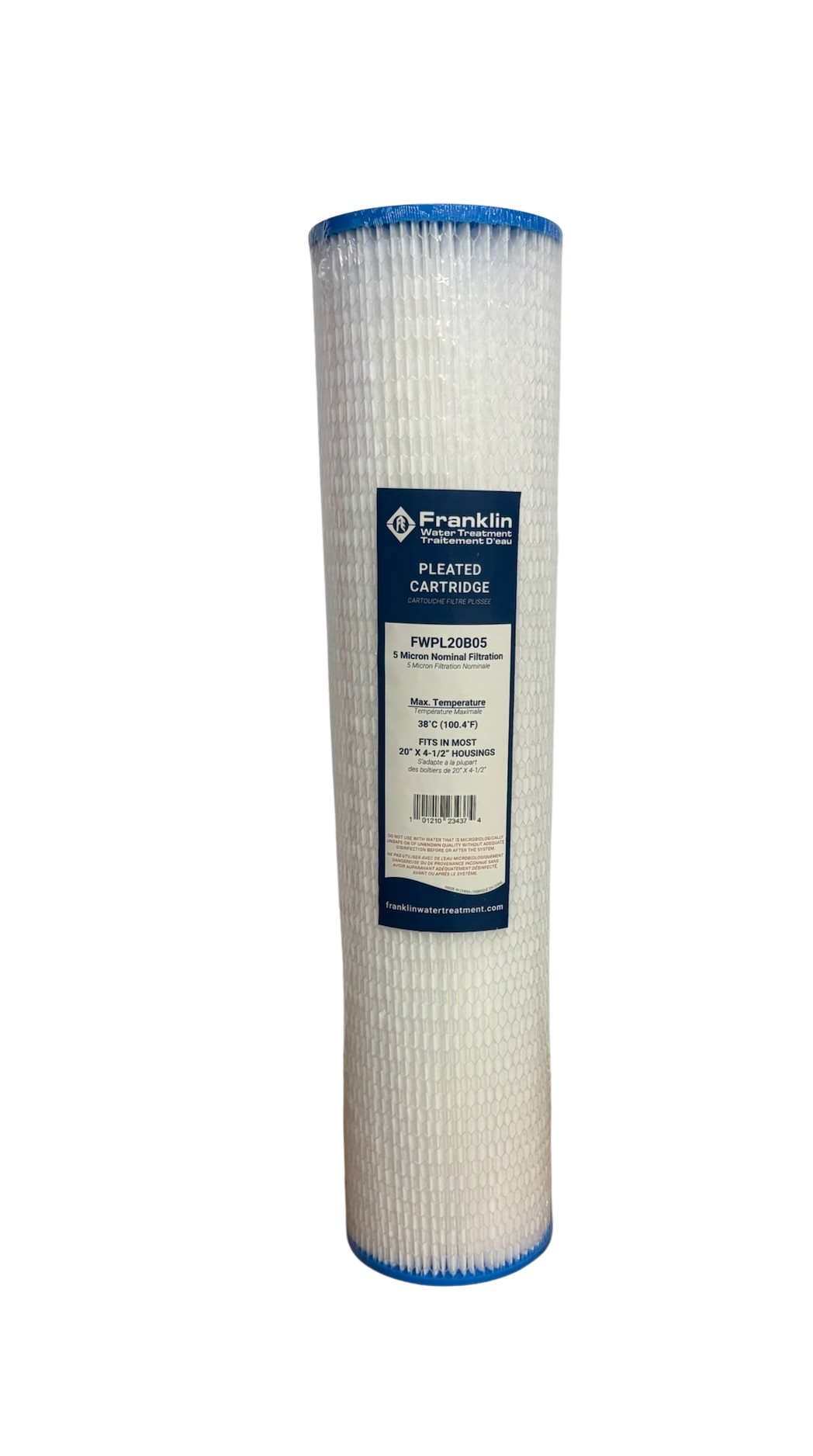 Washable 20 Inch Big Blue Pleated Filter for RO Pre-Filtration, Process Water, and Commercial Systems