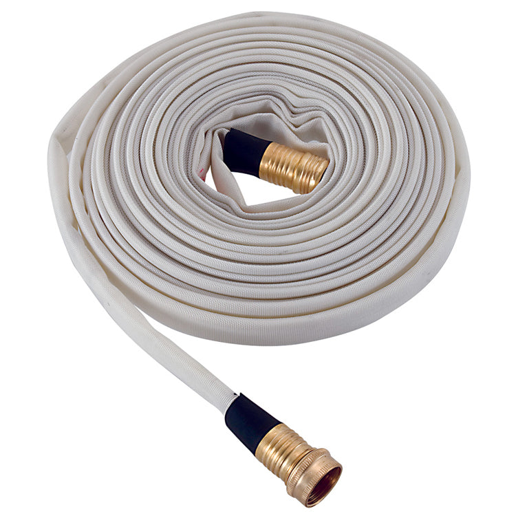 Single Jacket Fire Hose Assembly with Garden Hose Ends | UL Listed, 200 PSI