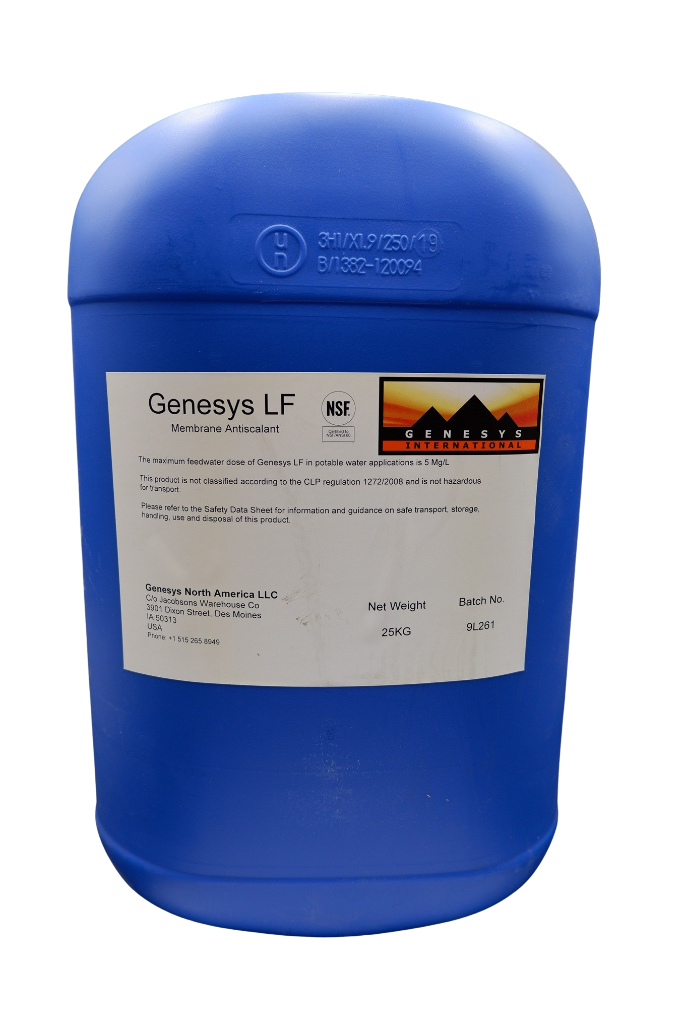 Genesys LF Antiscalant – NSF Certified Liquid Inhibitor for RO/NF Systems | Controls Silica, Calcium & Metal Scaling | Acid-Free High Recovery Formula
