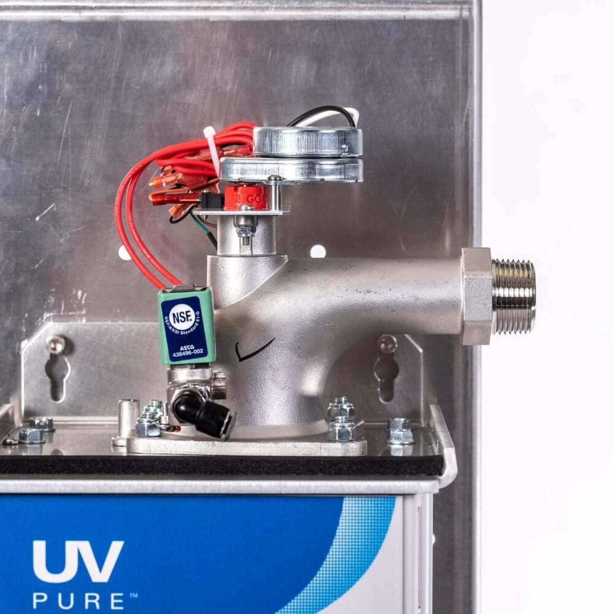 Hallett 500PN potable water UV system. NSF 55 Class A, Crossfire Technology, self-cleaning, dual UV sensors. 16.5 GPM. 120V/230V. 4-20mA/Modbus option.