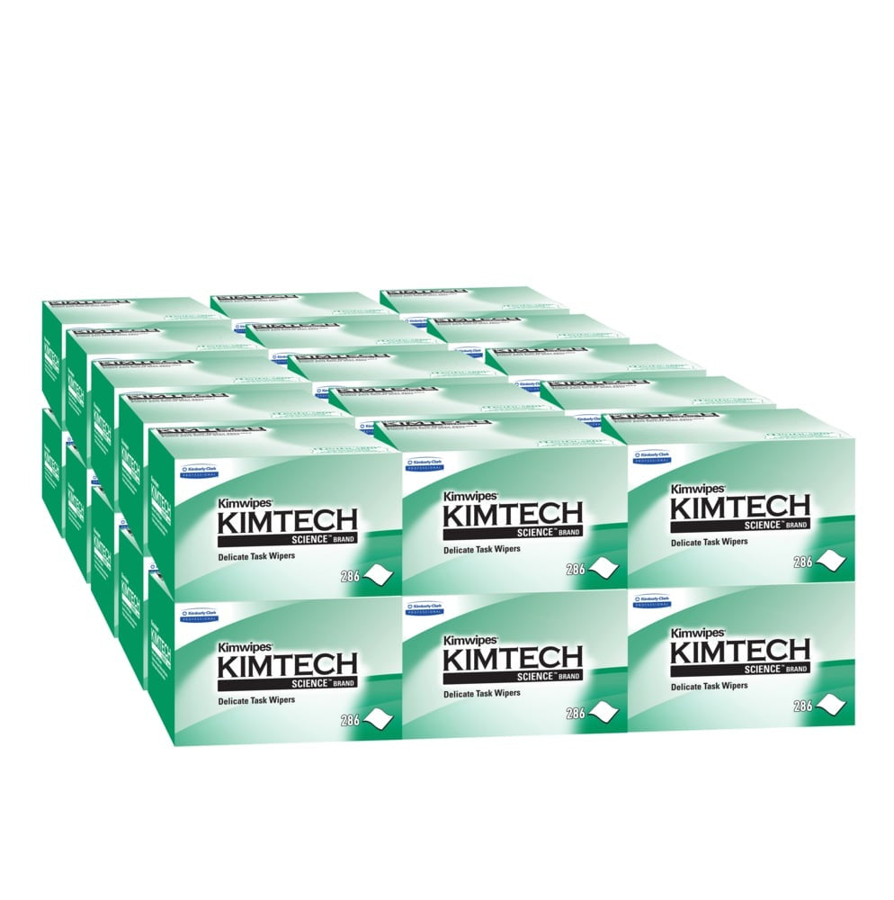 Kimtech Kimwipes 34120 Single-Ply Delicate Task Wipers – 4.3" x 8.2" Low-Lint Lab Wipes, Anti-Static