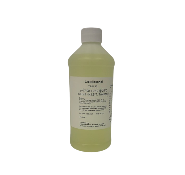 Lovibond 726146 pH 7.00 Buffer Solution, 500 mL | NIST Traceable Certified Calibration Buffer for pH Meters | Yellow Color-Coded