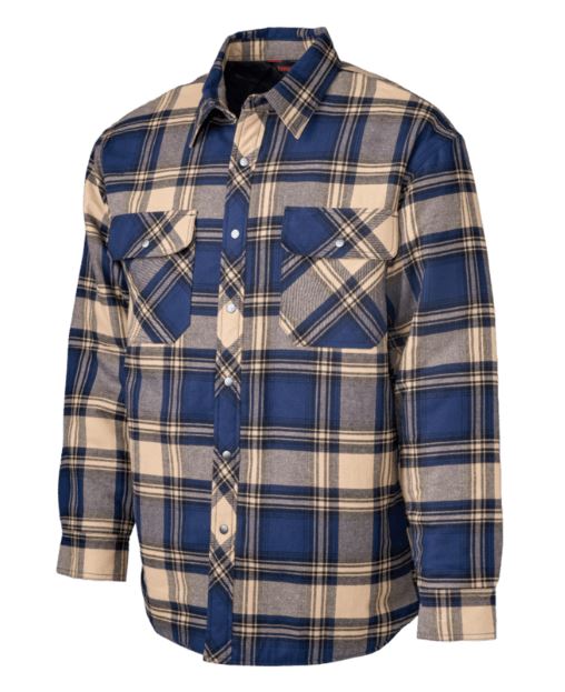 Tough Duck WS05 Men's Work Shirt - Cotton Flannel, Quilt Lined, Preshrunk, Snap Closure, Water-Repellent, Adjustable Cuffs, Durable | Sizes S-5XL