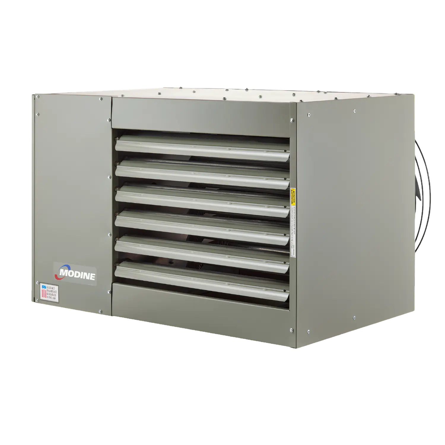 PTP250AS0111 unit heater front angle showing discharge louvers.