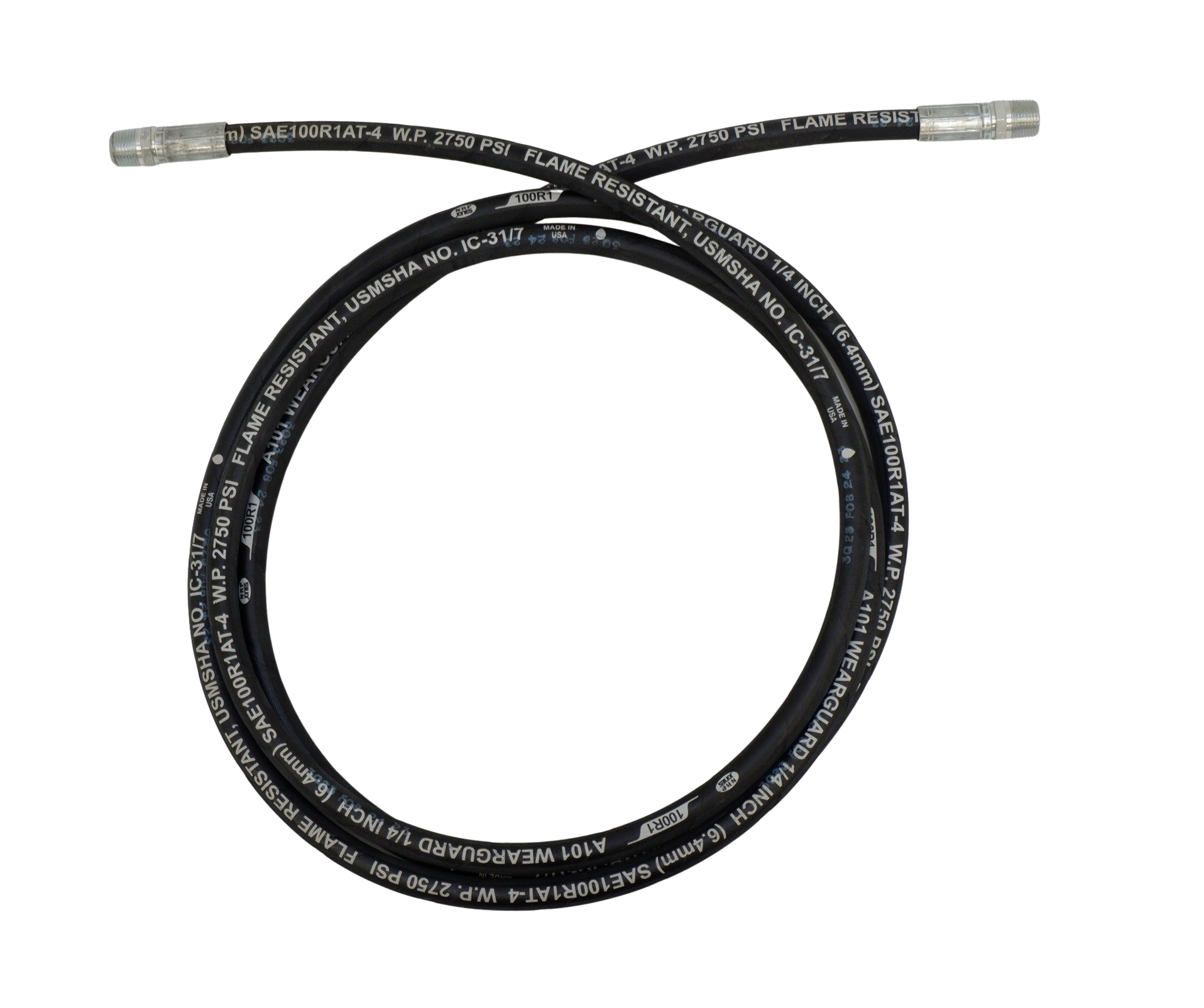 Reed 10-Foot High-Pressure Output Hose for Hydrostatic Test Pumps | 2250 PSI Rated | 3/8" Male Pipe Threads | Fits HTP300 & HTP1000 | 1/4" ID Hose