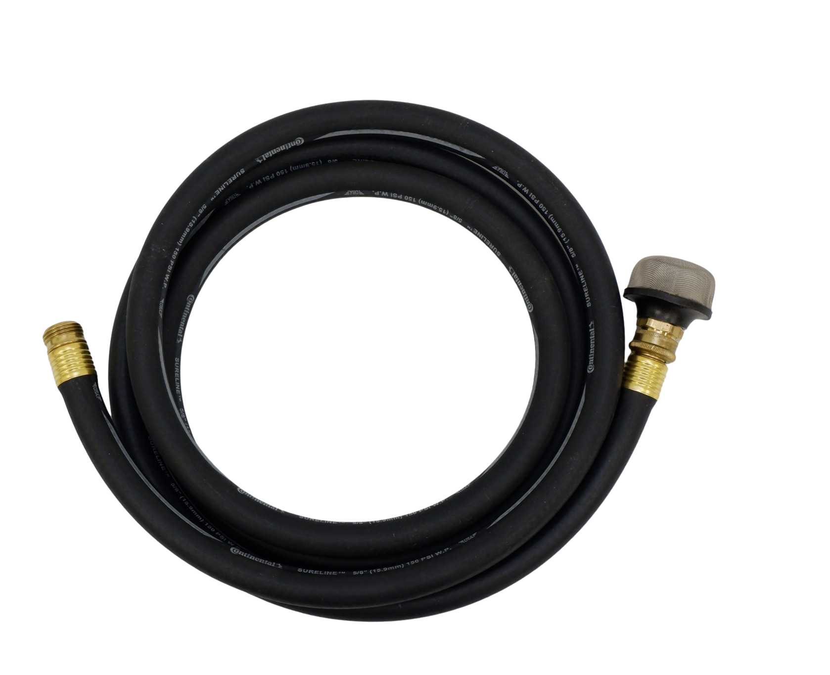 Reed 10' Input Hose with Built-In Strainer for Hydrostatic Test Pumps | 5/8" ID Heavy-Duty Rubber | Fits EHTP500, HTP500, HTP1000 | 3/4" GHT Connection