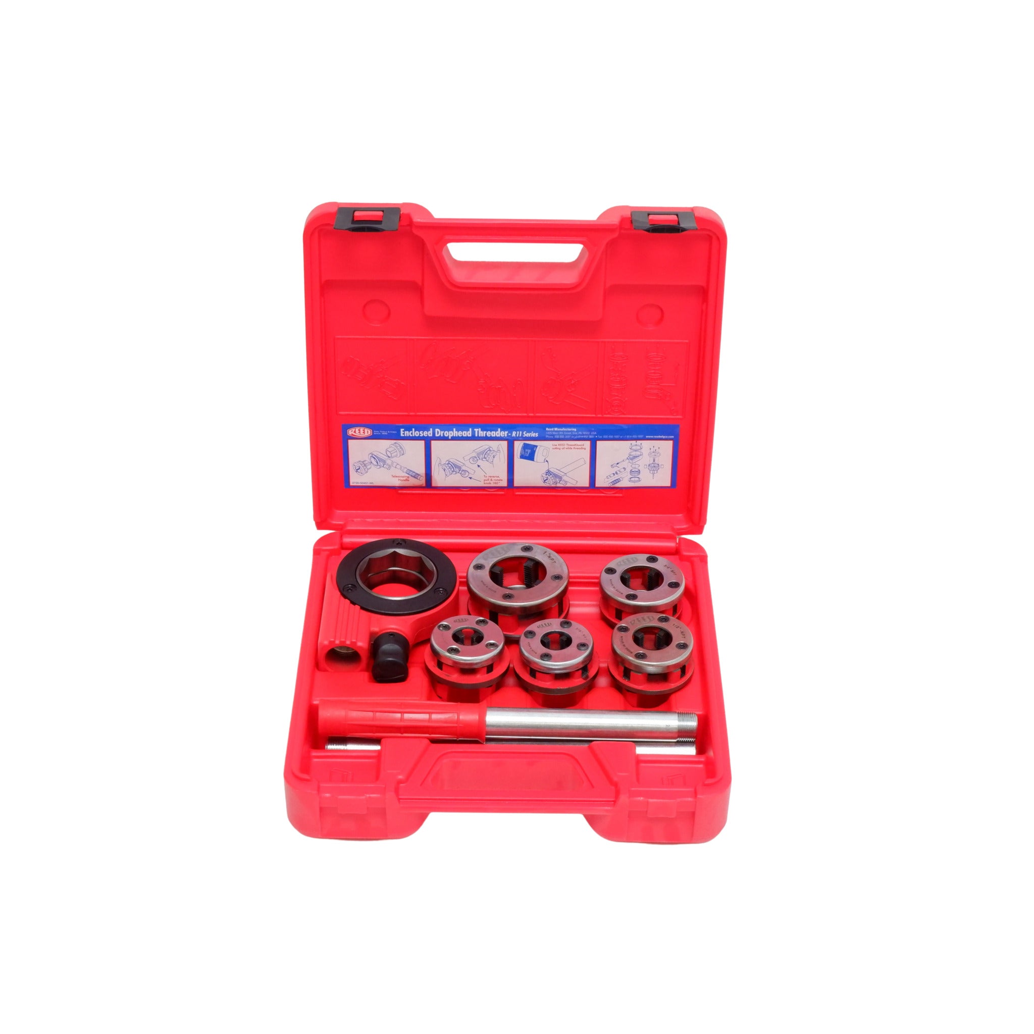 Five-Head Enclosed Ratchet Threader Set for 1/4" to 1" NPT Pipe | 12.7 lbs With Carrying Case
