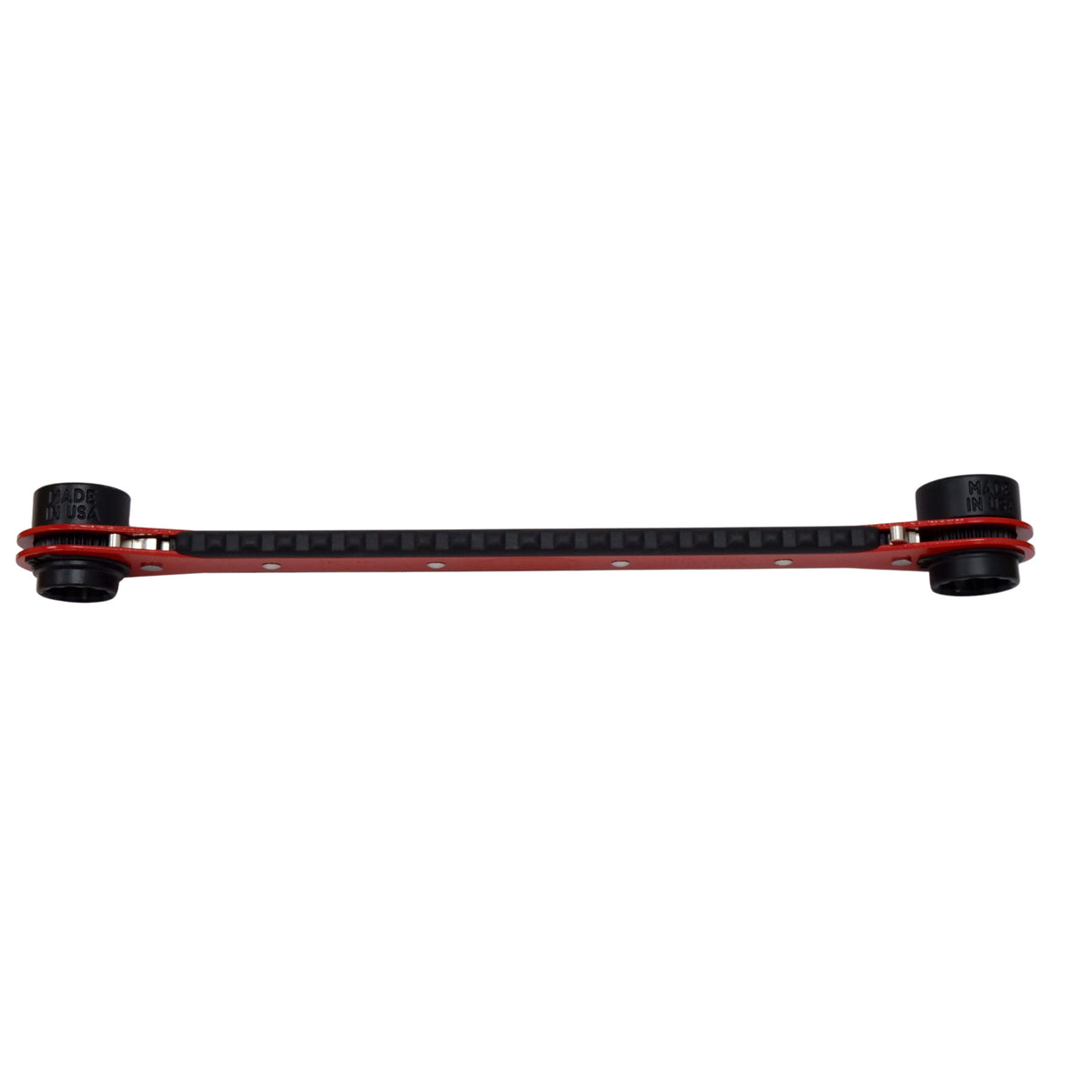 Thru-Bolt Ratchet Wrench with Four Socket Sizes for Mechanical Joints, Flange Bolts, and Repair Clamps | Made in USA