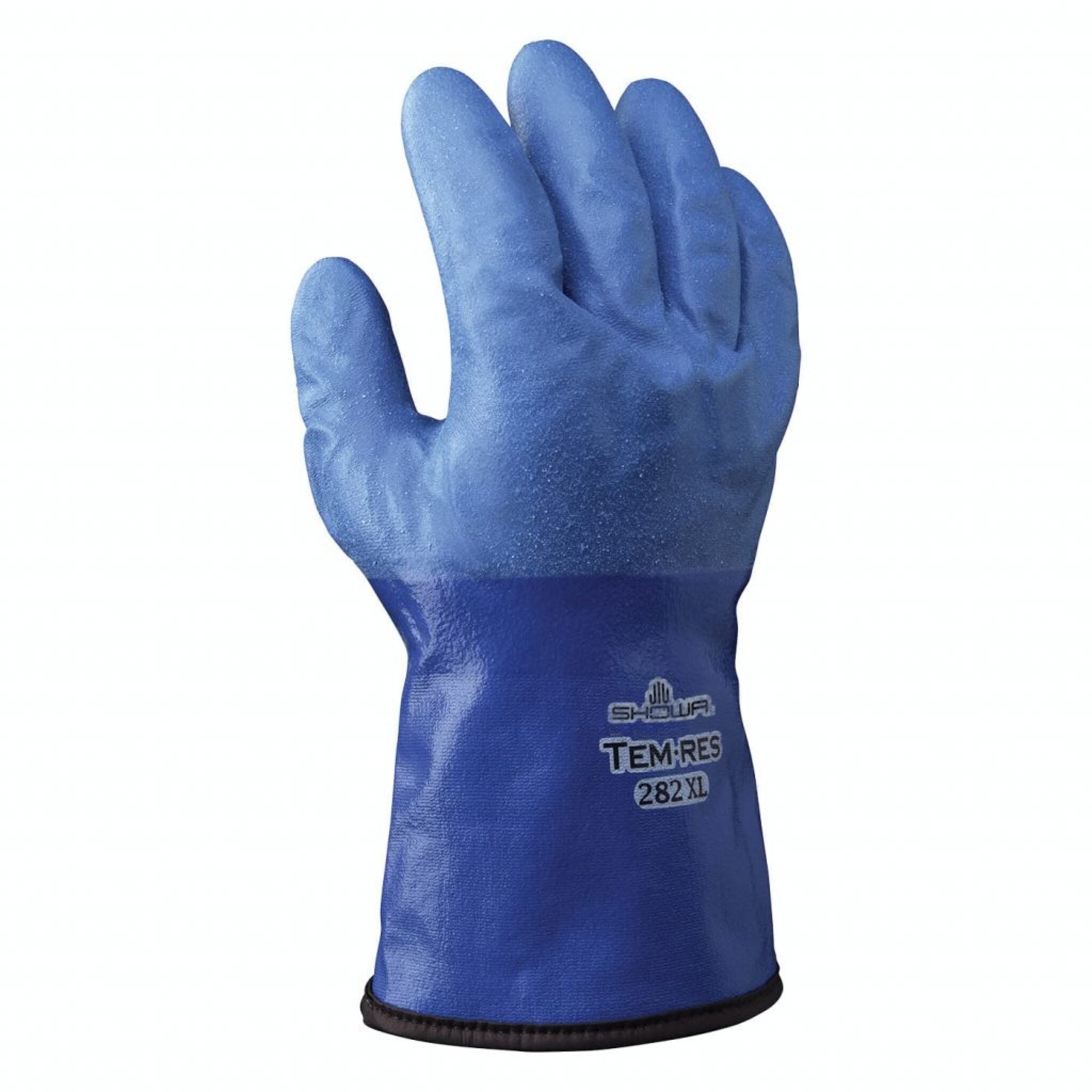 Insulated Polyurethane Coated Work Gloves, Rough Grip, Blue, Flexible to -60F