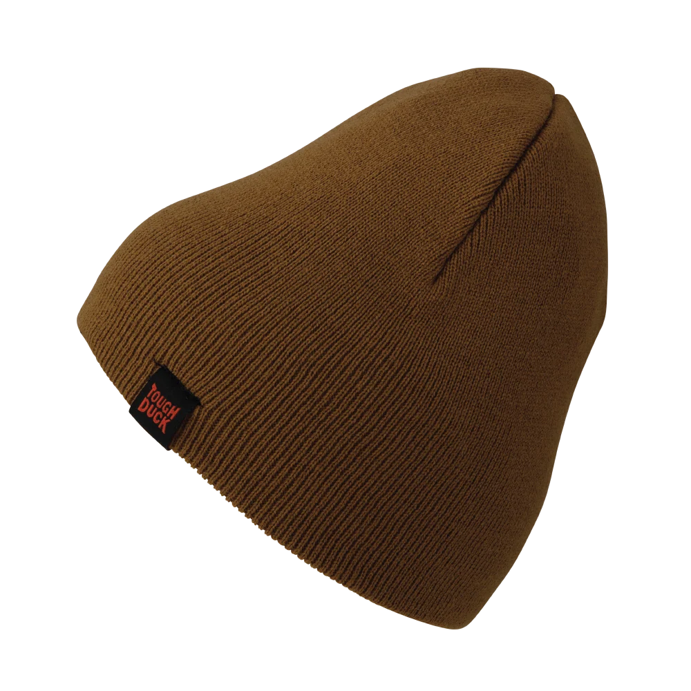 Tough Duck WA43 knit beanie in brown with logo tag