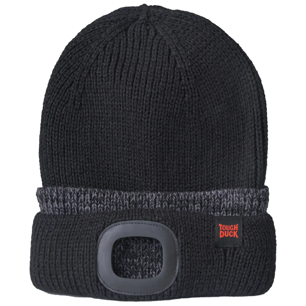 USB Rechargeable Acrylic Knit Beanie with Integrated LED Headlight