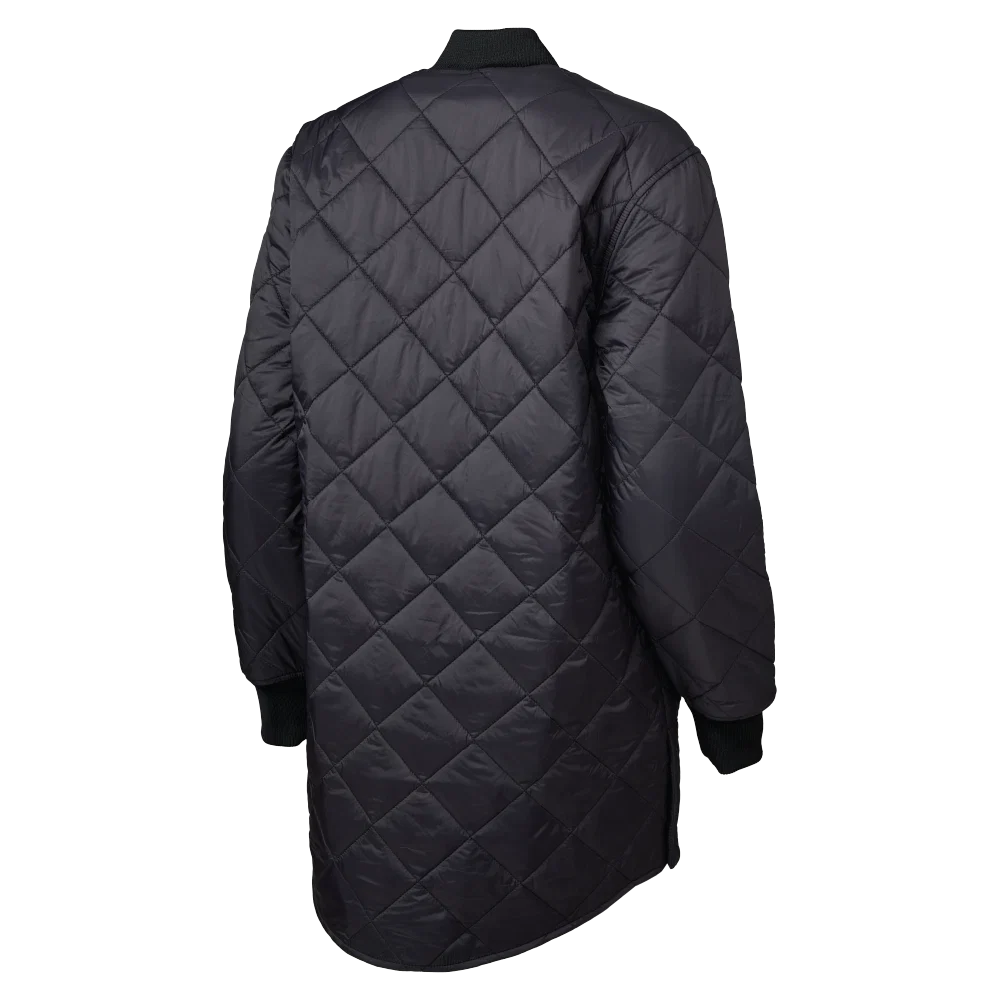 Tough Duck WJ47 Women's PrimaLoft Long Freezer Jacket back view in black