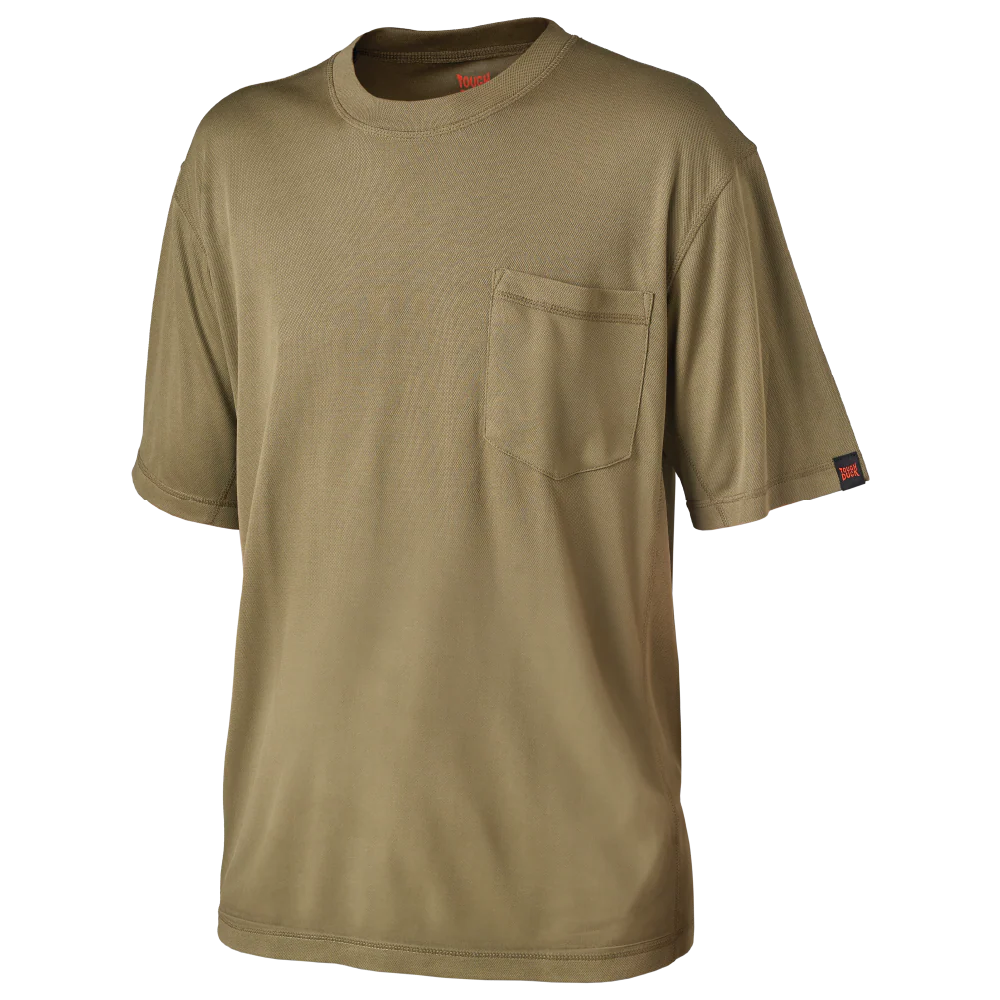 Tough Duck WT09 cooling T-shirt back view in olive