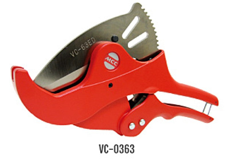 MCC 2-1/2" Ratcheting PVC Pipe Cutter | Ergonomic Handle, Reinforced Mechanism, Quick Release Blade | Clean Cuts for Large-Diameter Pipe