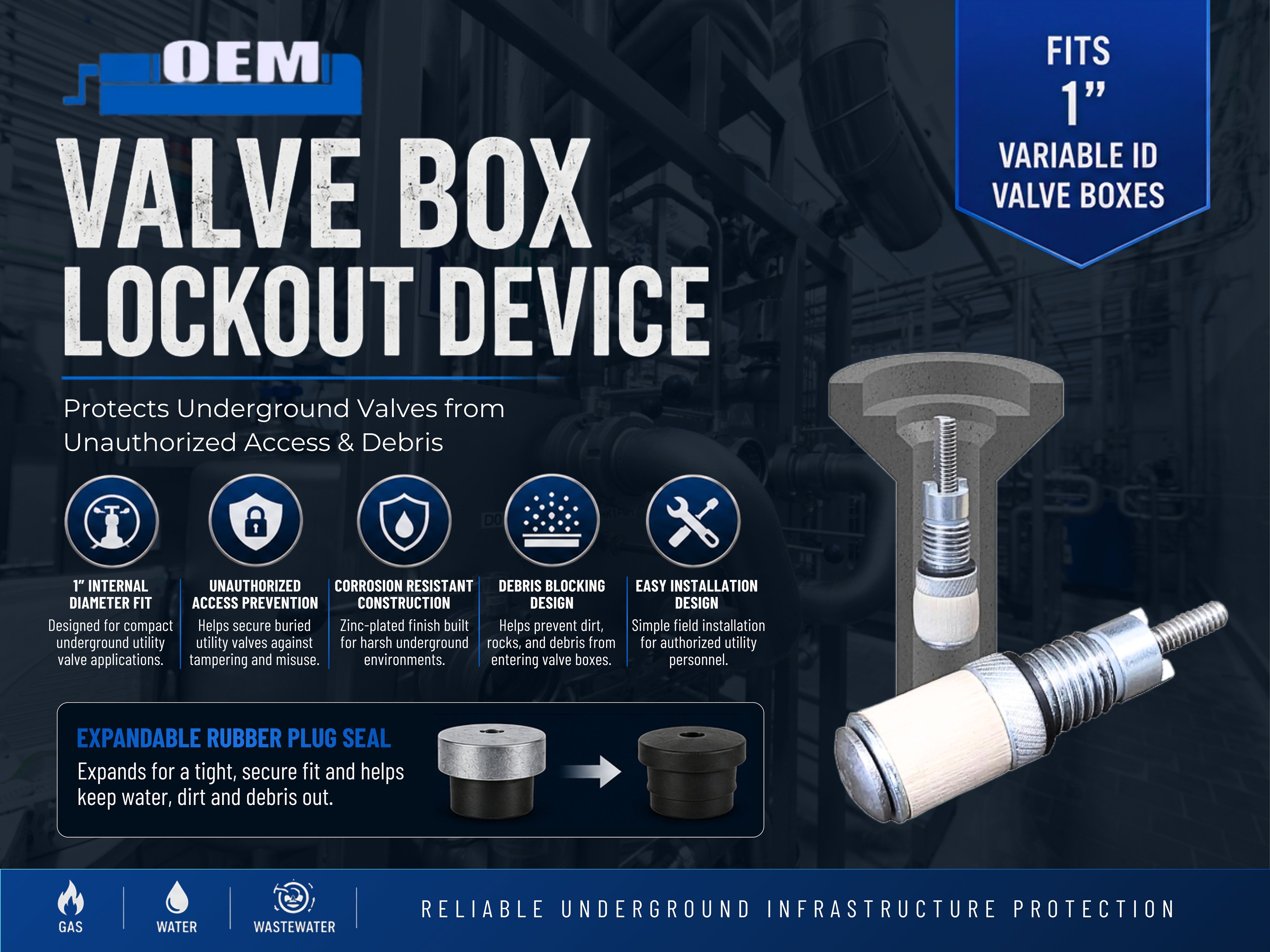 Valve Box Lockout Device 1″ ID – Debris & Unauthorized Access Protection