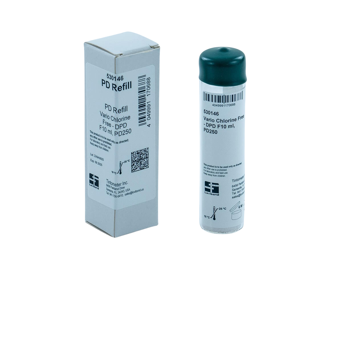 Vario PD250 DPD Free Chlorine Refill Vial for 10 ml Water Samples | 250-Test Vial for PD250 and Swiftest Dispensers