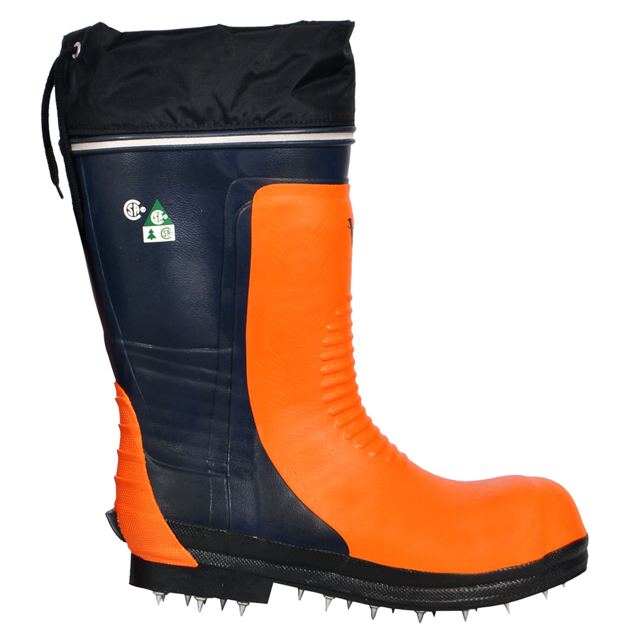 Rubber Chainsaw Boots with Class 3 Cut Protection, Steel Toe, Metatarsal Guard, and Air-Cushioned Heel, Sizes 8 to 13