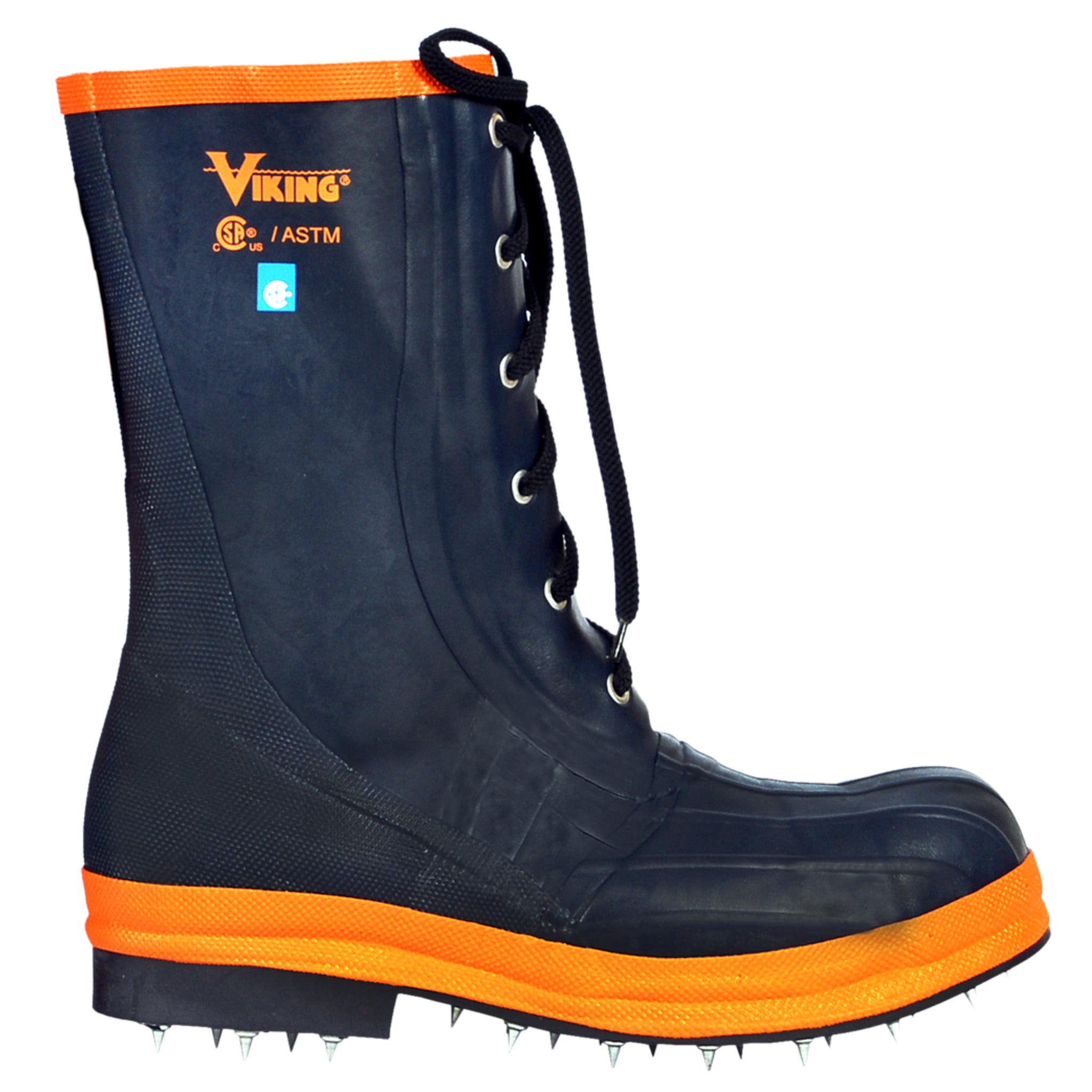 Viking VW57 Spiked Forester Boots with Steel Toe, SBR Rubber, Chem-Resistant Upper, Reinforced Heel & Caulked Sole for Loggers, Arborists, Timber Rafting