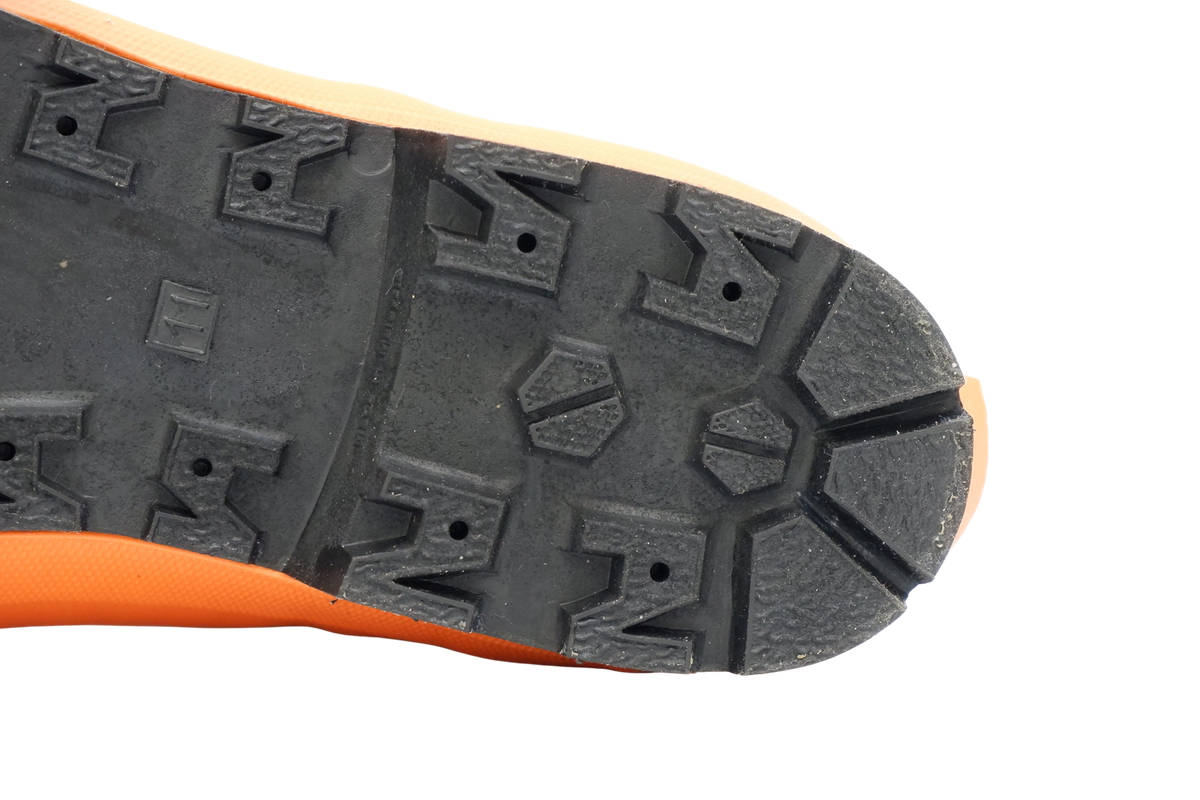 Steel Toe Forestry Boots with Chemical-Resistant NBR Lug Sole and Ice Stud Compatibility, Sizes 9 to 13