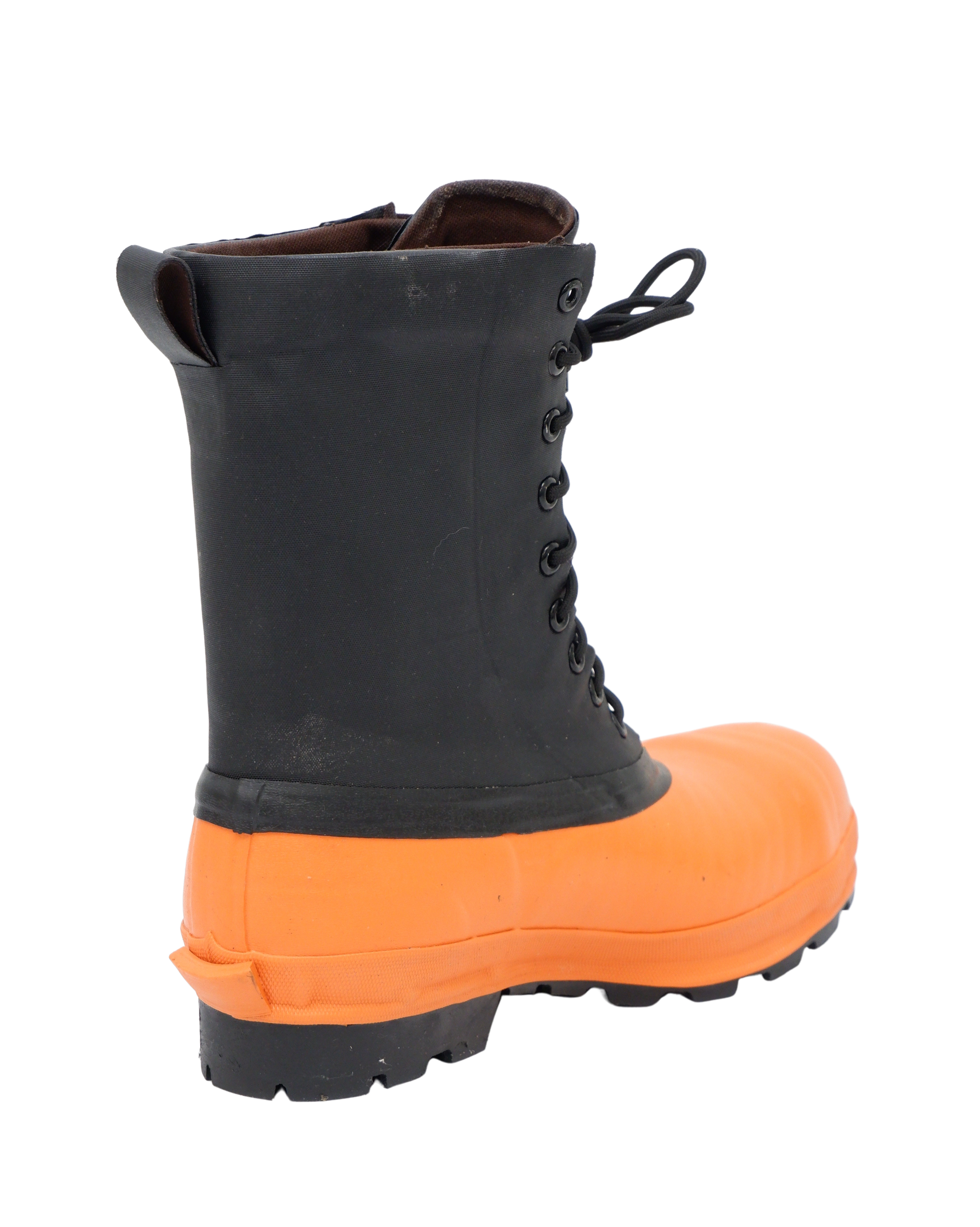 Steel Toe Forestry Boots with Chemical-Resistant NBR Lug Sole and Ice Stud Compatibility, Sizes 9 to 13