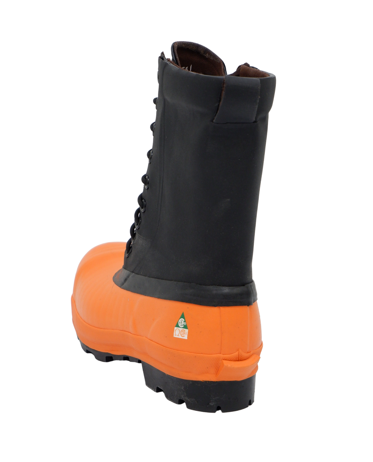 Steel Toe Forestry Boots with Chemical-Resistant NBR Lug Sole and Ice Stud Compatibility, Sizes 9 to 13