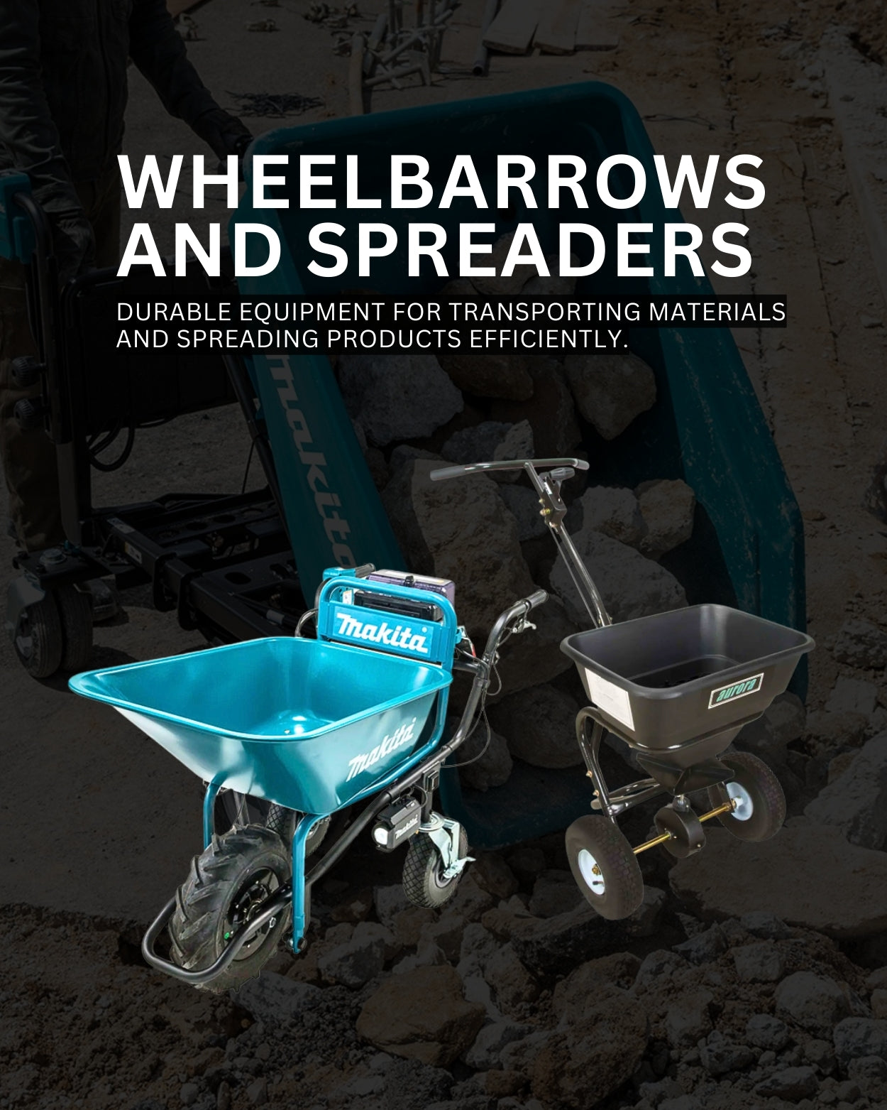 Wheelbarrows and Spreaders Banner