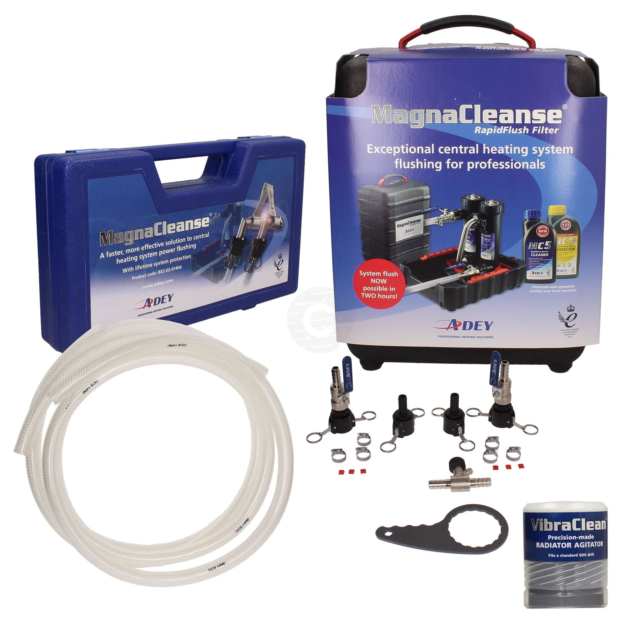 Adey MagnaCleanse filter system cleansing kit for rapid magnetite removal and flushing