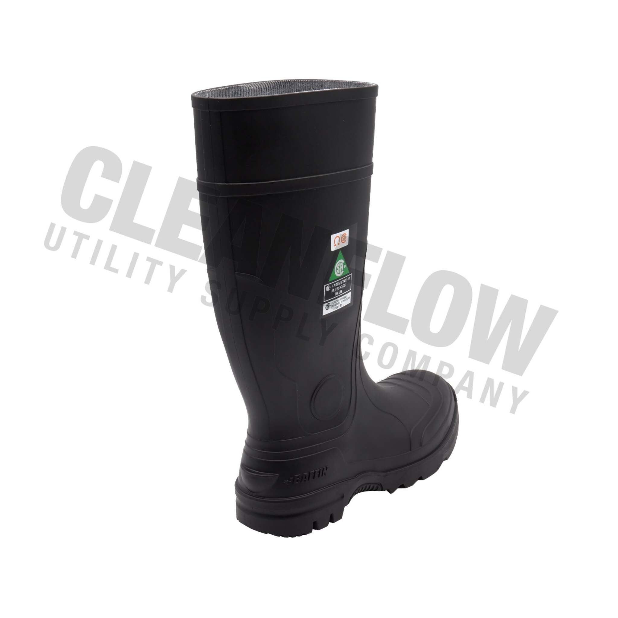 Baffin Blackhawk waterproof work boots worn outdoors by worker.
