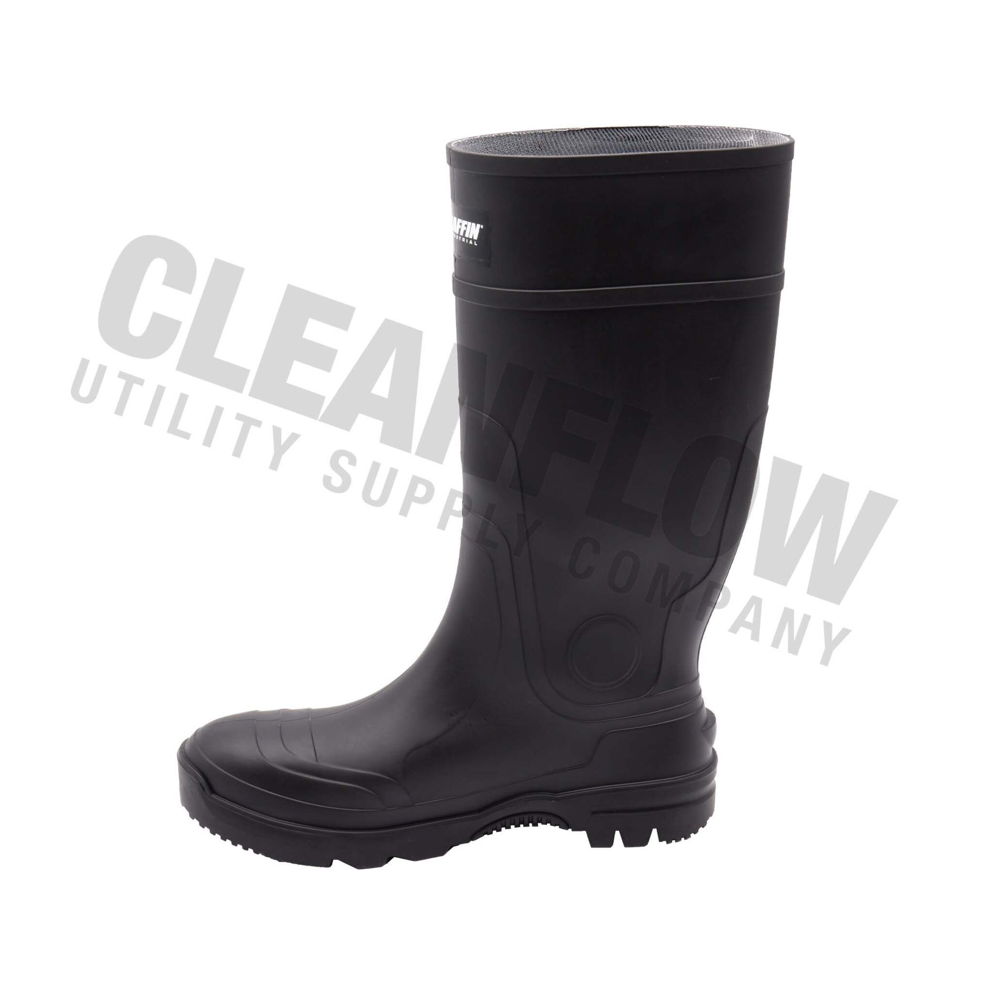 Side profile of Baffin Blackhawk waterproof lug sole work boot.
