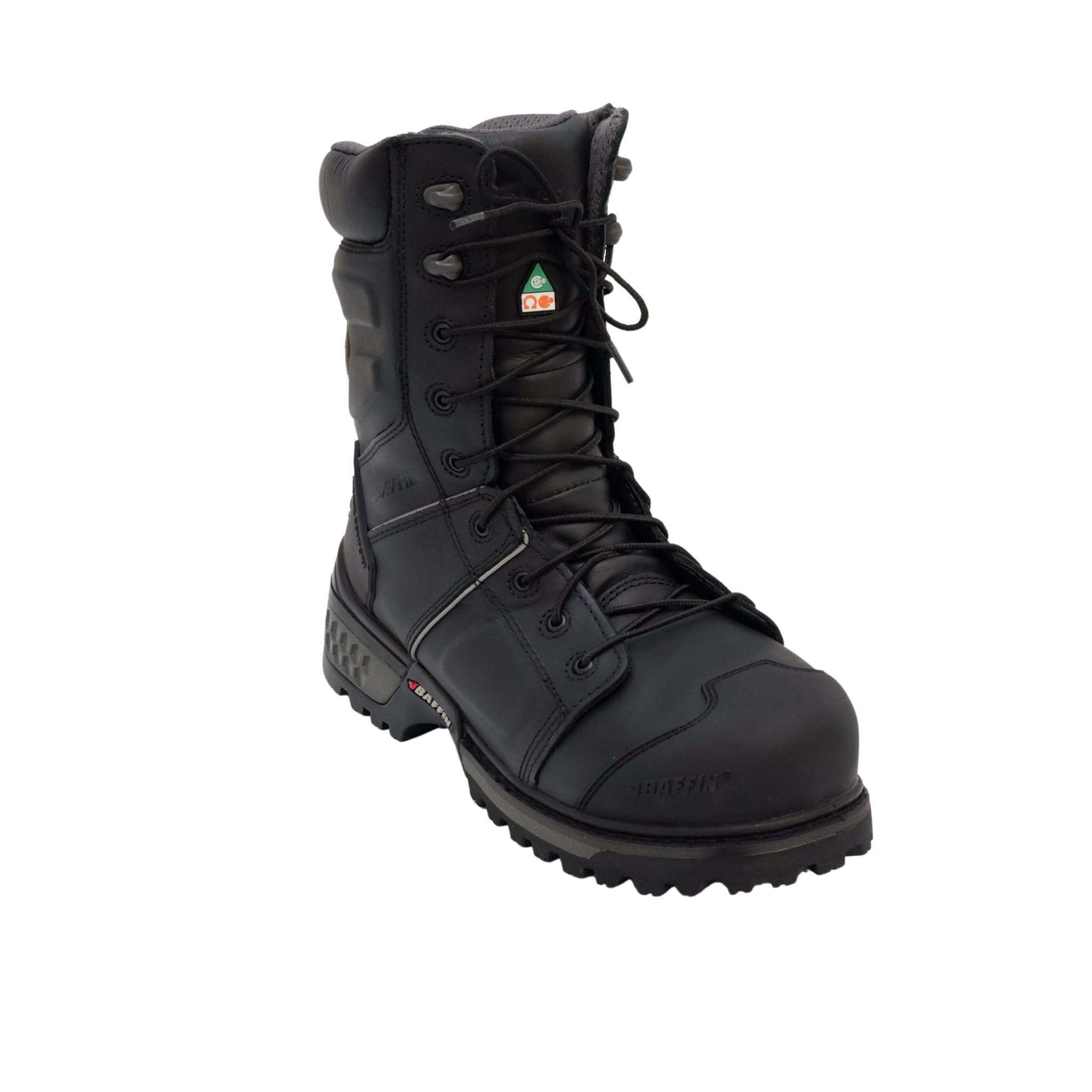 Composite toe cap detail on Baffin Monster 8 work boot.