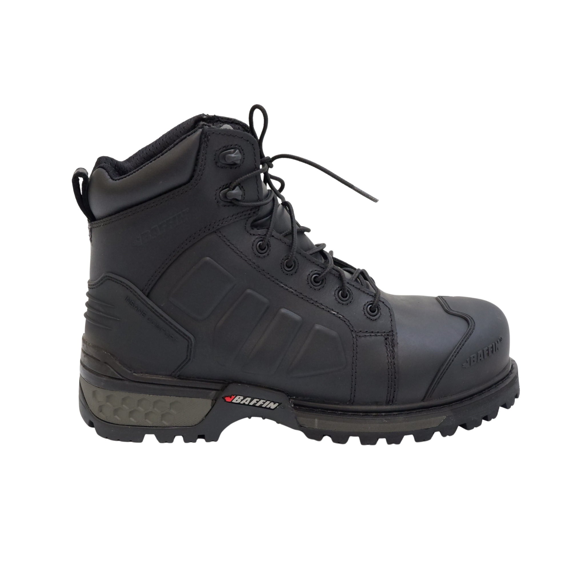 Black Baffin Monster 6 waterproof leather composite toe boot