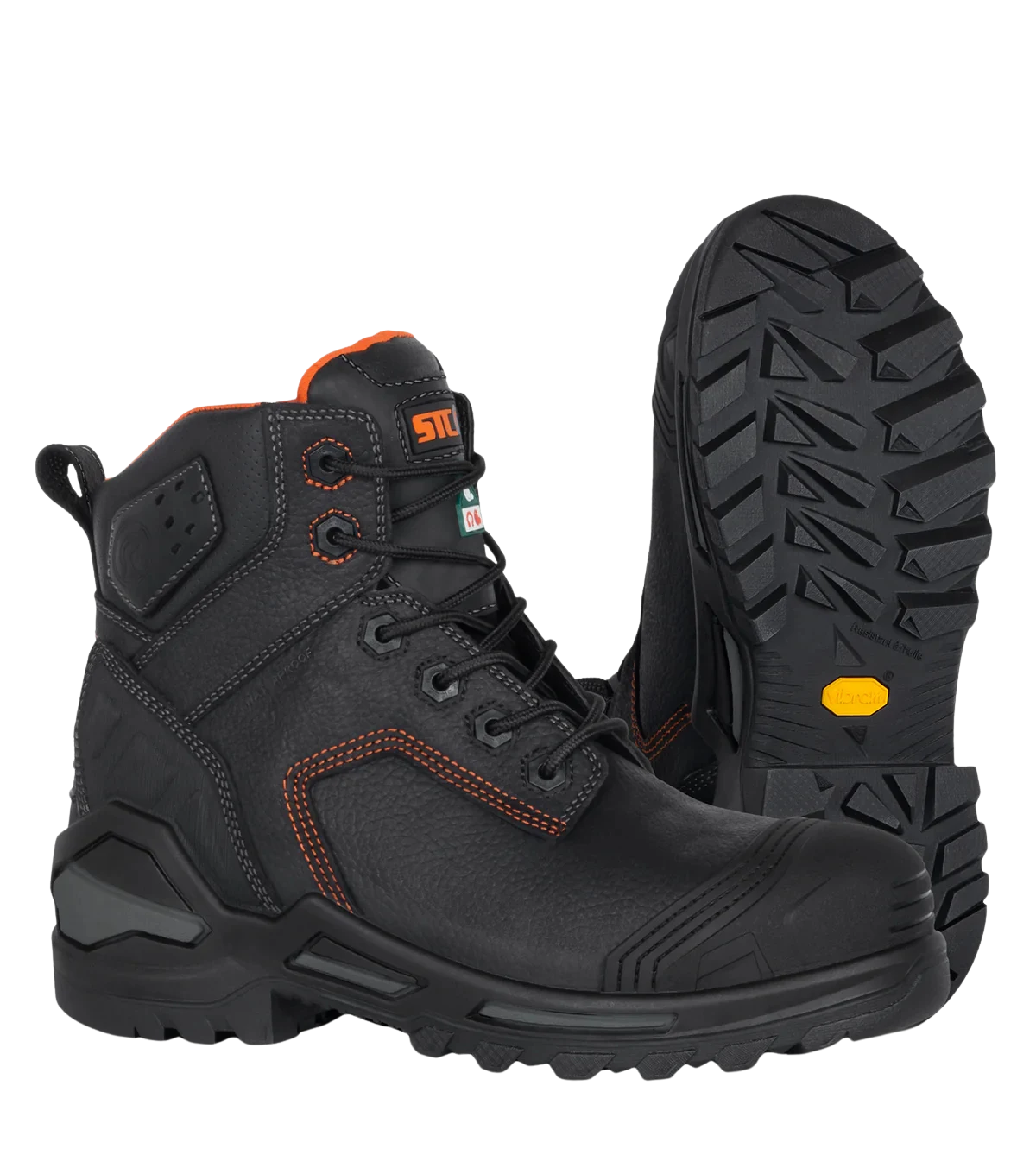Blade6 black 6-inch waterproof leather work boots with Vibram Megarip Pro outsole
