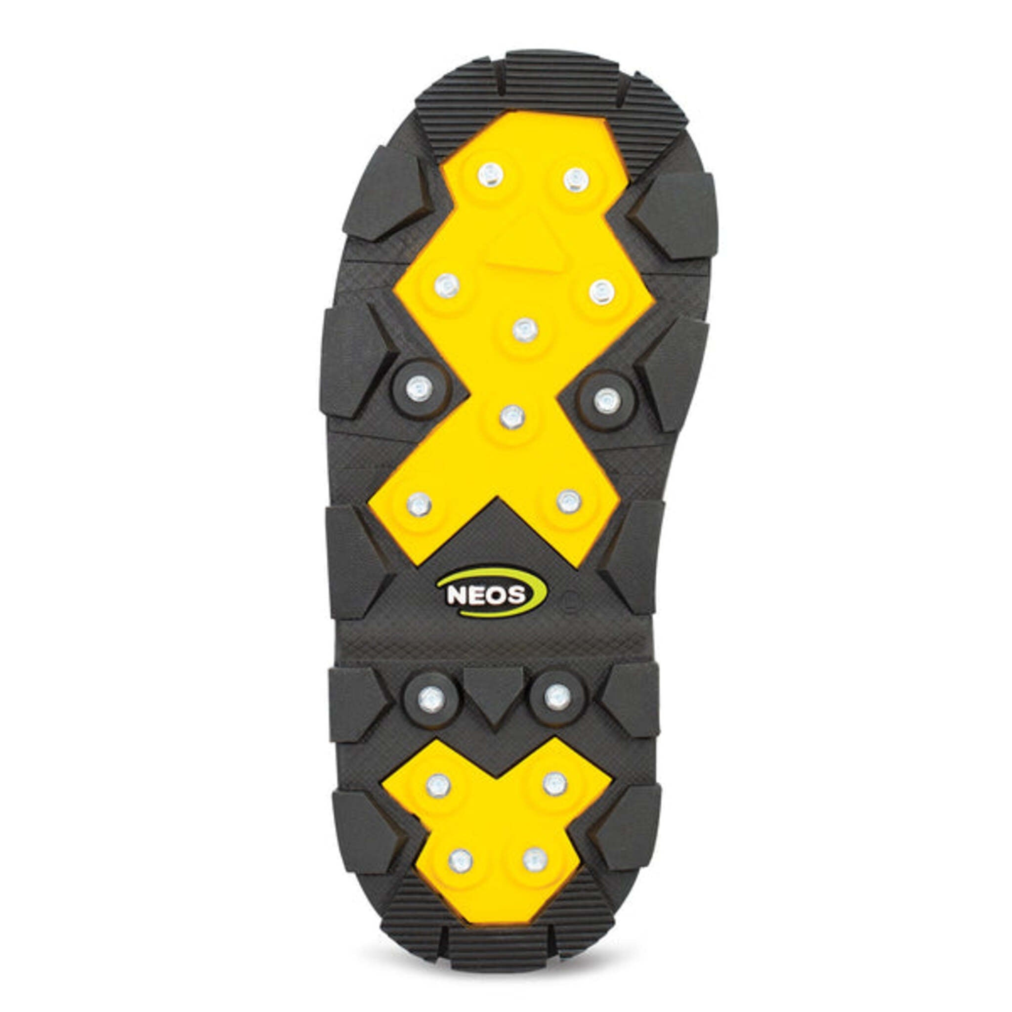 Glacier Trek outsole with 32 replaceable spikes for ice traction stability