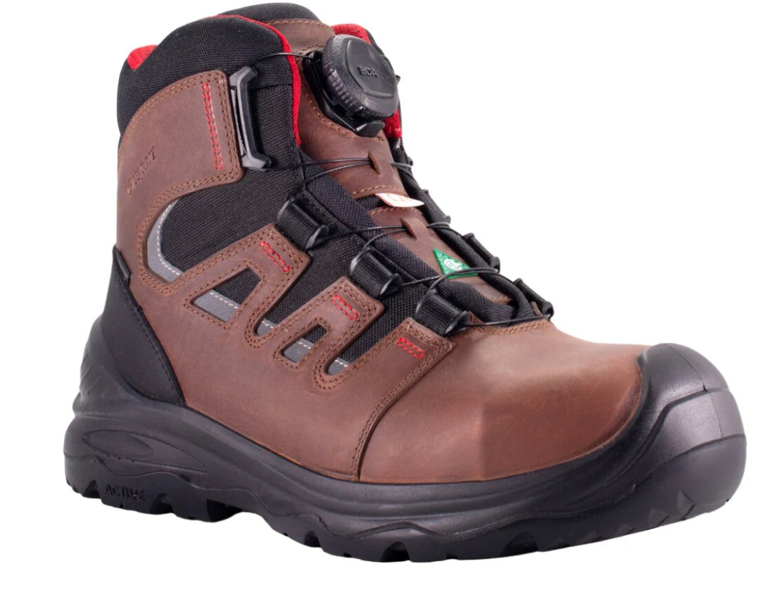 Grisport BOA Boston 6 safety boot brown angled view