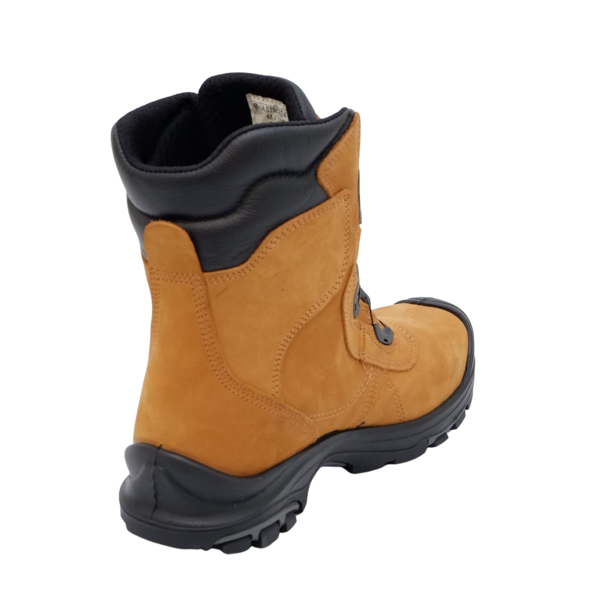 Back view of boot showing padded collar and structure