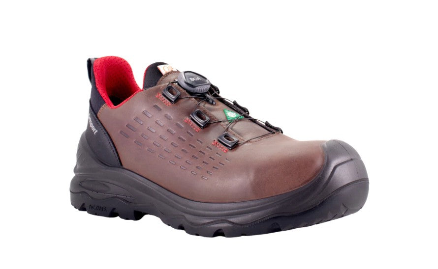 Brown Phoenix 4 safety shoe angled side view