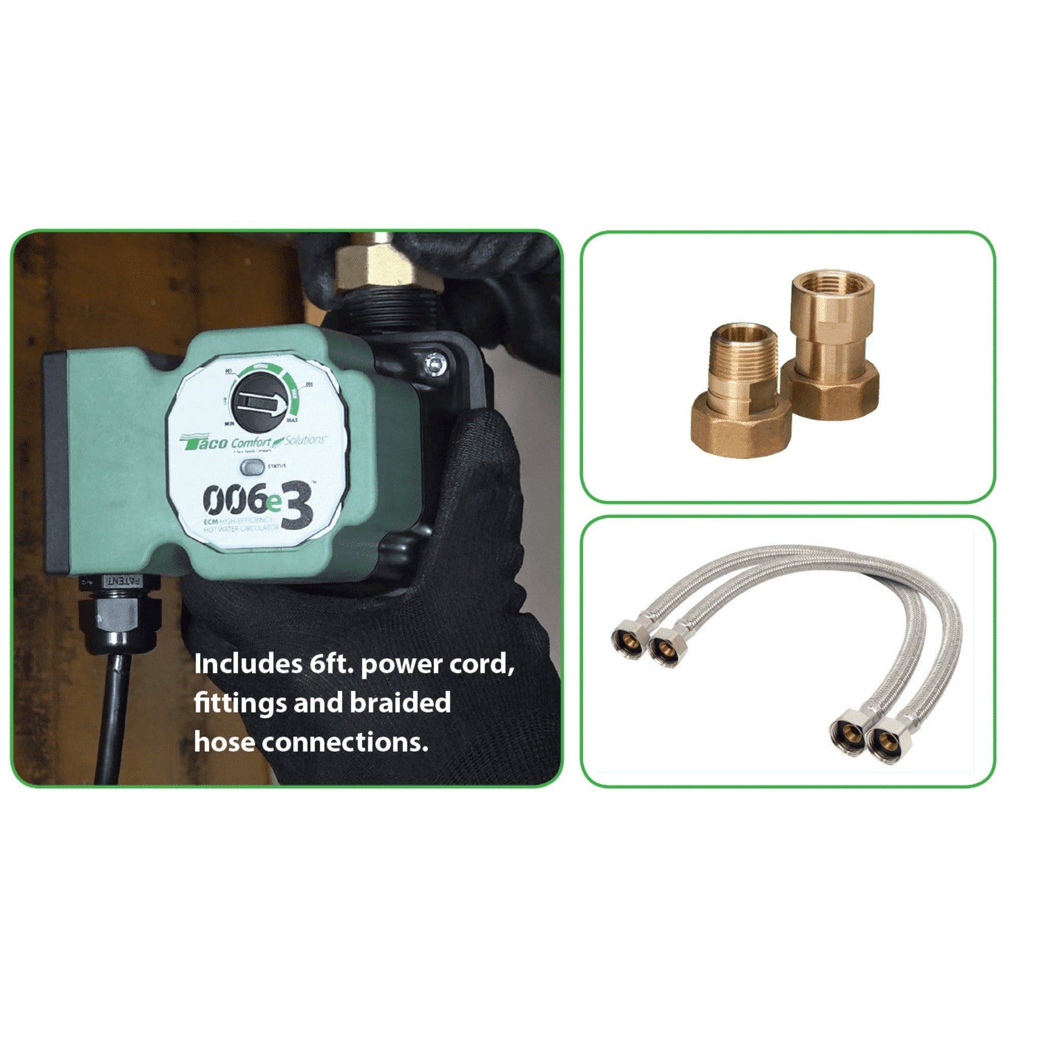 Hot-LinkPlus-e pump system with valve and flexible hose connection setup