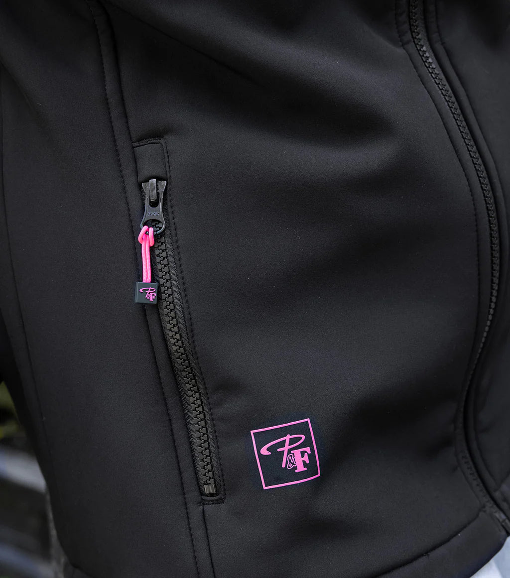P&F PF412 Waterproof Work Softshell Jacket – Stretch Polyester Shell with Fleece Lining, Reflective Piping & All-Weather Performance Design | Sizes XS-XL