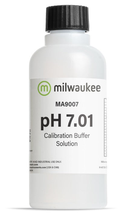 Milwaukee MA9007 pH 7.01 Calibration Solution – Lab Grade Buffer with ±0.01 Accuracy, Tamper-Proof Sealed Bottle for Precise pH Calibration | 230 mL