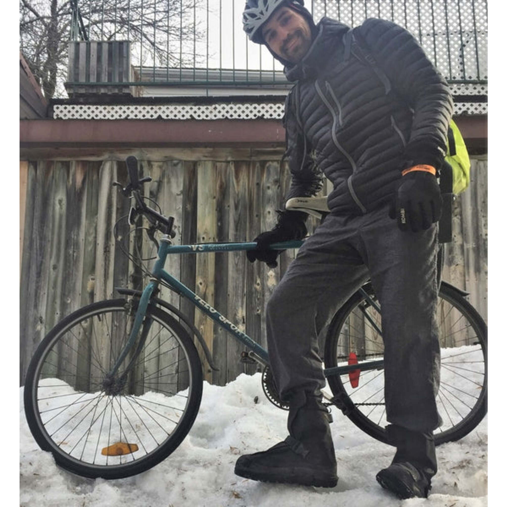 NEOS Voyager waterproof overshoes used outdoors during rainy weather commuting