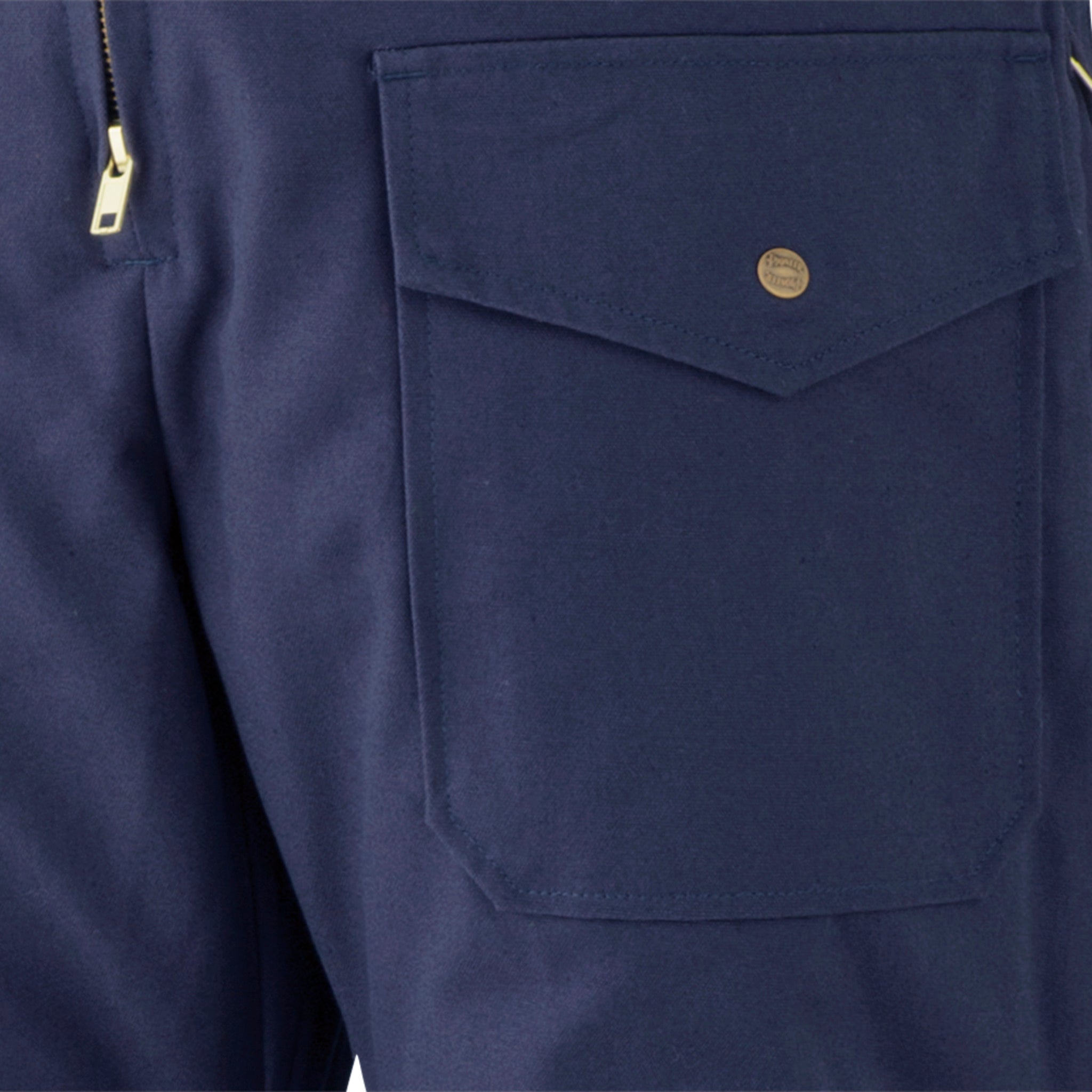 Pioneer navy hi vis bib overalls durable pocket detail