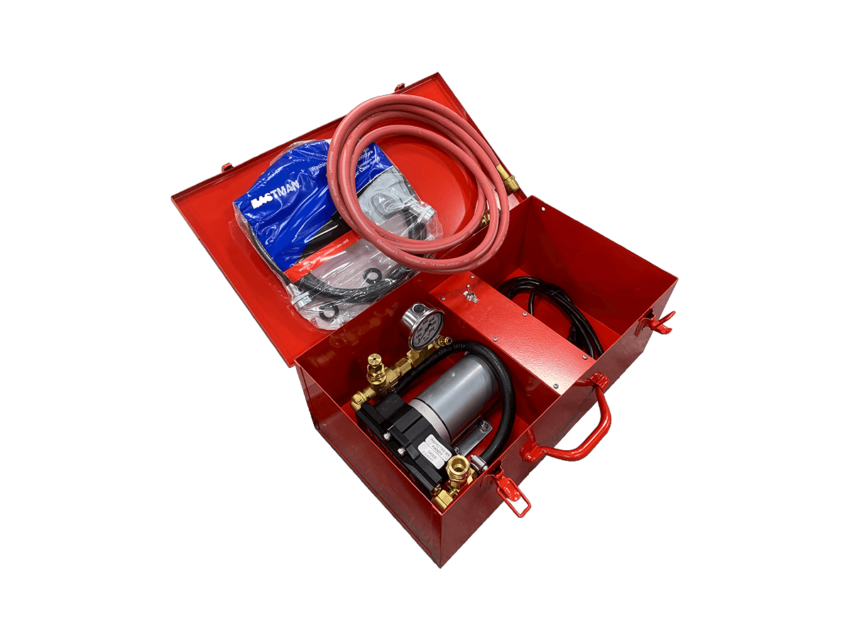 Triple R Tru-Test 12VDC Hydrostatic Test Pump – 250 PSI, 2.2 GPM Lightweight Portable Tester with Stainless Components & Metal Carry Case