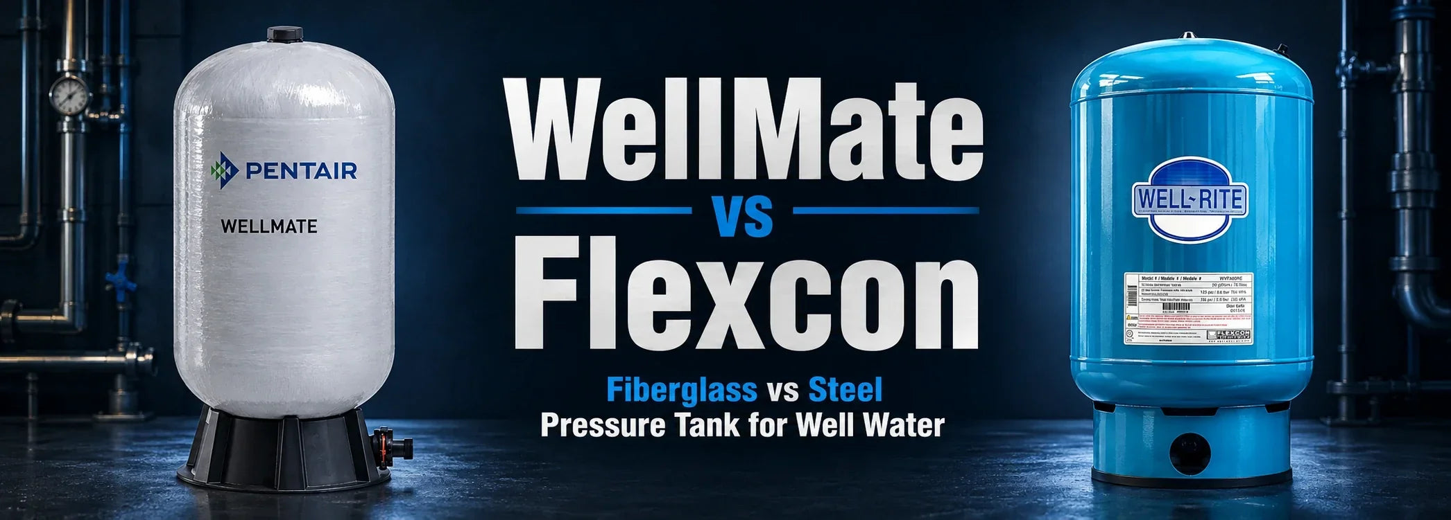 WellMate vs Flexcon: Fiberglass vs Steel Pressure Tank for Well Water