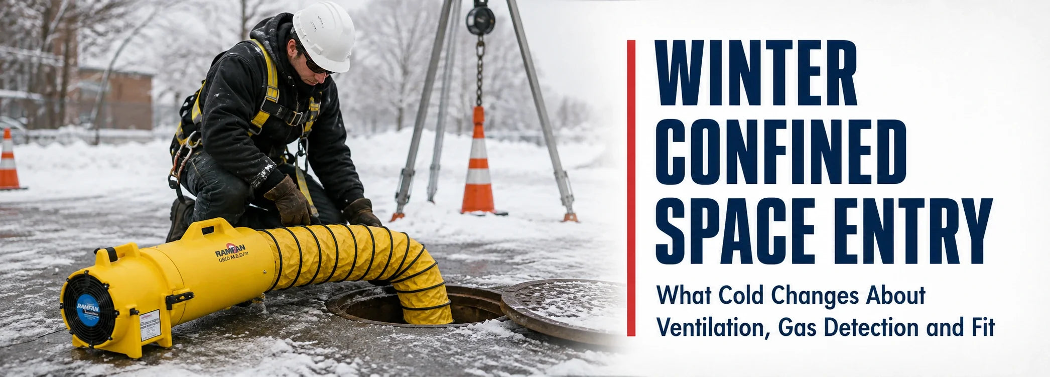Winter Confined Space Entry: What Cold Changes About Ventilation, Gas Detection and Fit