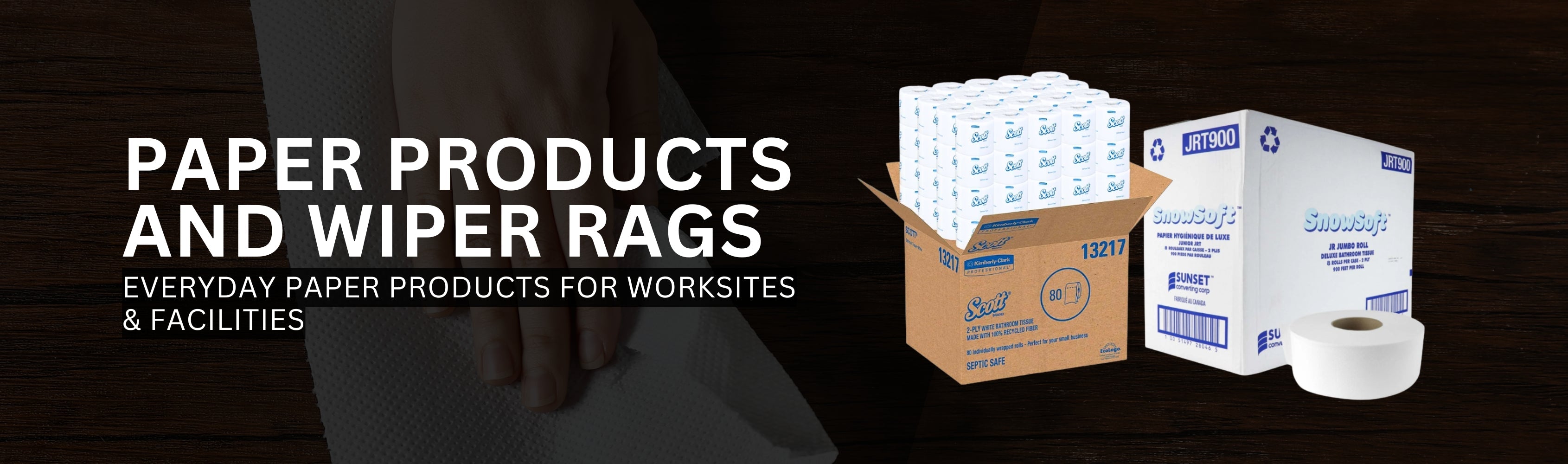 Paper Products and Wiper Rags Banner