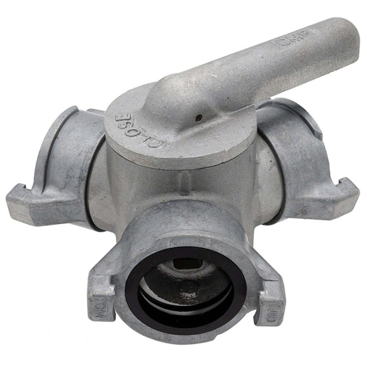 Gated Fire Hose Wye Valve, Quarter-Turn Forestry Instantaneous, Aluminum, 300 PSI
