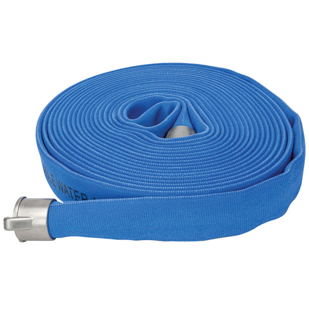 Potable Water Fire Hose, 1-1/2" ID, Double Jacket, Food Grade Polyurethane, Blue, MIL-H-24606B, 300 PSI, 50 Ft
