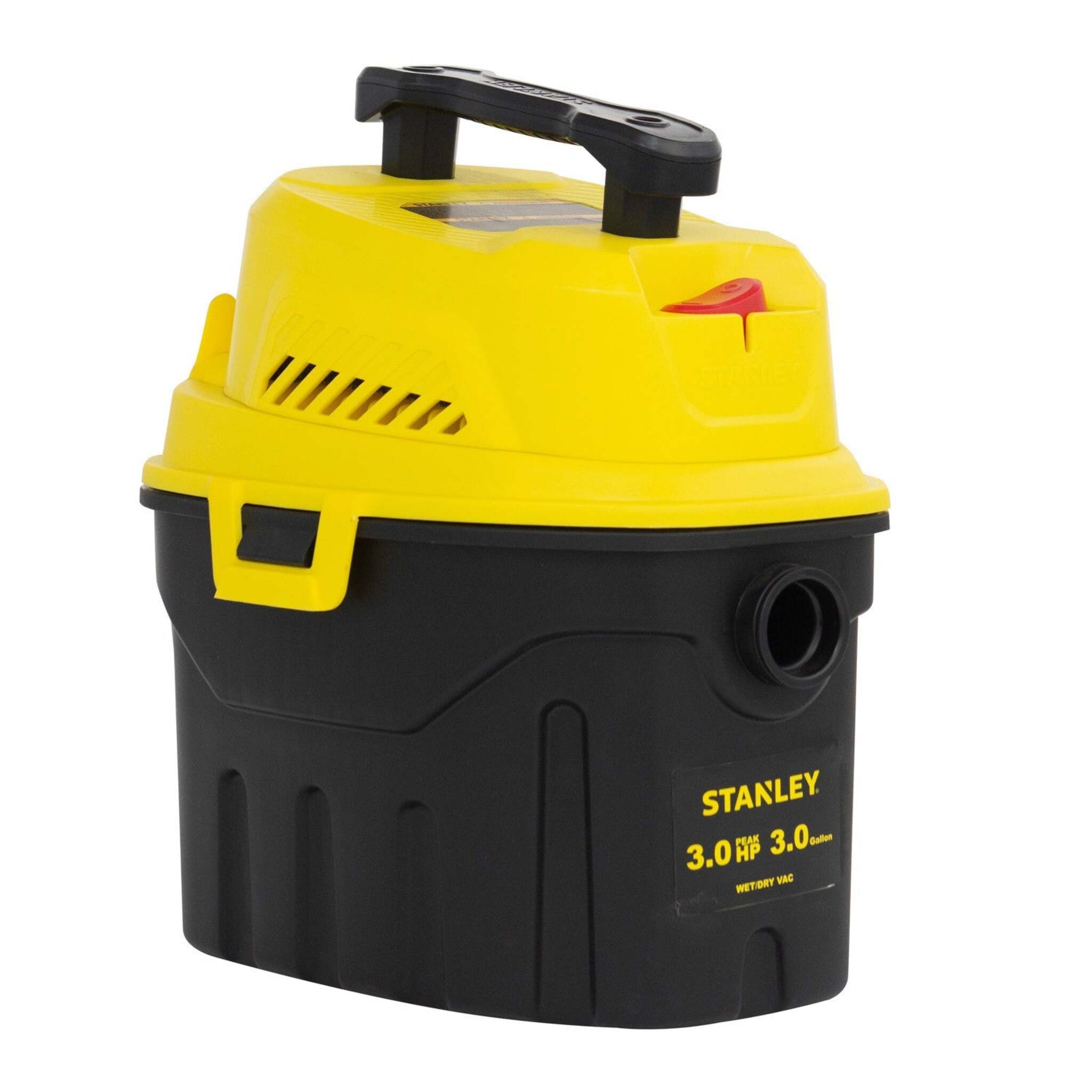 Stanley Wet/Dry Vac - 3.0 HP, 3 Gal Poly Drum - Versatile Cleaning, Powerful Blower, On-Board Storage, Double Filtration, Lightweight Design