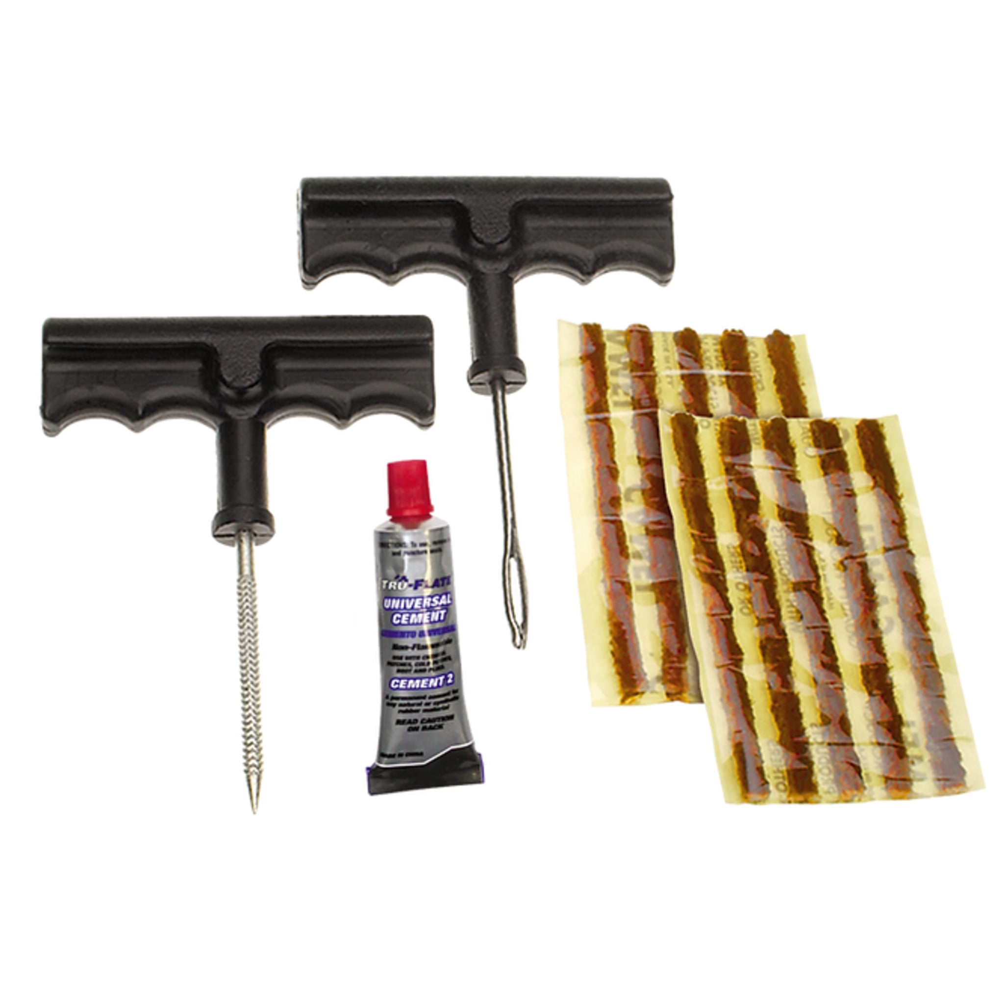 Tru-Flate Off-Road Tire Repair Kit | Essential Emergency Solution for Quick Puncture Fixes | Ergonomic Tools, Radial Inserts, Cement & Carrying Pouch